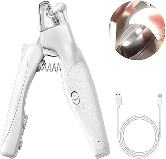 Pet Nail Clipper with LED Light for Dogs & Cats, Rechargeable Nails & Claws Trimmer, Professional Grooming V1258-DP02-C-1252