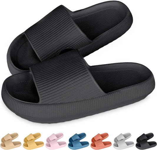 Pillow Slides Slippers for Women Men Cloud Slides Cloud Ultra-Soft Slippers Anti-Slip Open Toe House Slippers V1258-DP02-C-1254