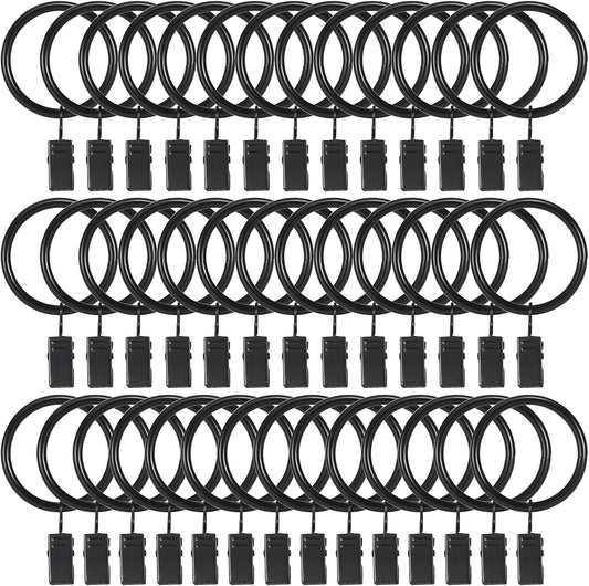 40 Pcs Curtain Hooks, 1.5 inch Curtain Rings, Rustproof Curtain Rings with Clips, Metal Solid Curtain Clips V1258-DP02-C-1255