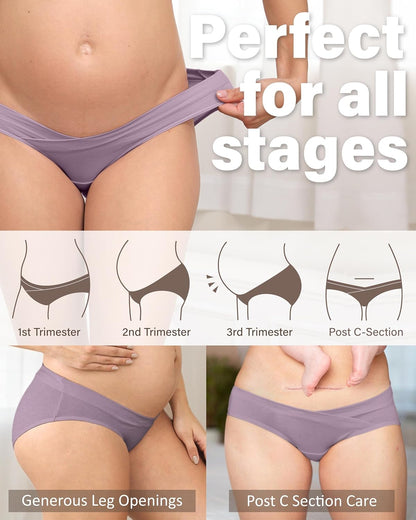 Cotton Maternity Underwear Under Bump Women Pregnancy Bikini Panties V1258-DP02-C-1258
