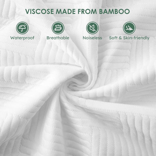 Queen Size 100% Waterproof Mattress Protector, Mattress Pad Cover Fitted 8"-21" Deep Pocket, 3D Air Fabric V1258-DP02-C-1263