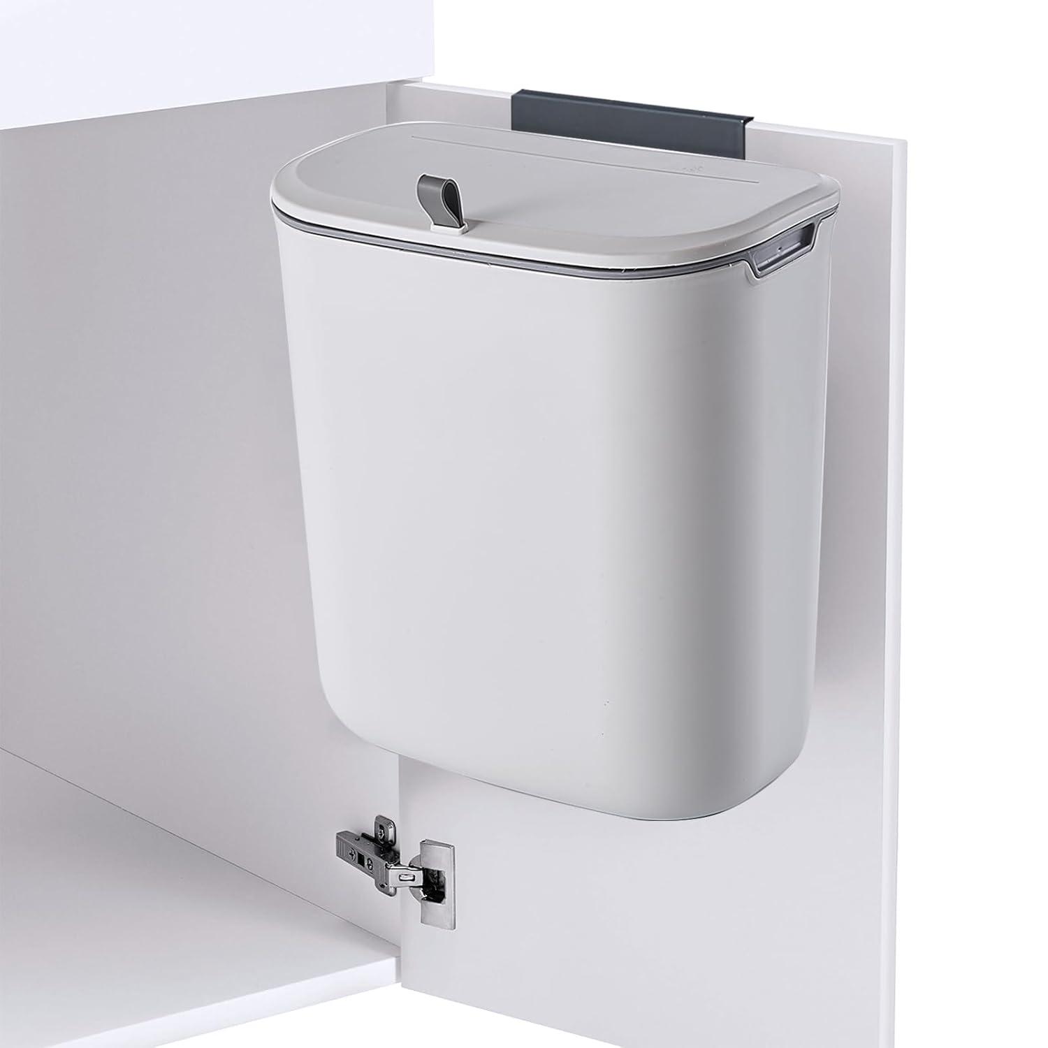 Compost Bin, 2.5 Gallon Hanging Trash Can with Lid, Kitchen Cabinet Door Under Sink Plastic Garbage Can Wall V1258-DP02-C-1264