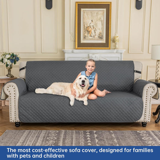 Couch Covers for 3 Cushion with Pockets and Non Slip Straps Water Resistant Sofa Slipcovers for Living Room V1258-DP02-C-1269