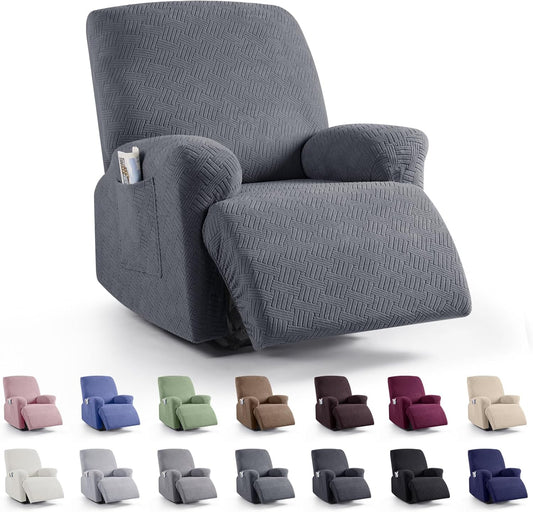 Recliner Covers, Stretch Reclining Chair Covers, Recliner Sofa Slipcovers Stripe Jacquard Recliner Couch V1258-DP02-C-1273