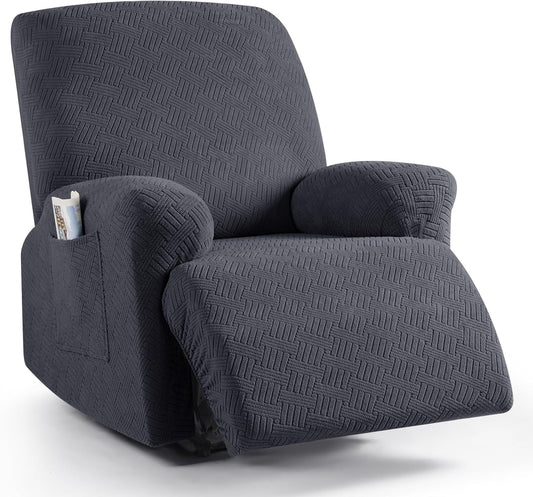 Recliner Covers, Stretch Reclining Chair Covers, Recliner Sofa Slipcovers Stripe Jacquard Recliner Couch V1258-DP02-C-1274