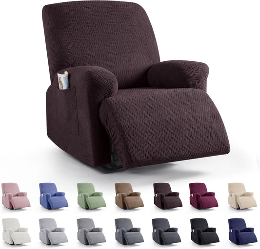 Recliner Covers, Stretch Reclining Chair Covers, Recliner Sofa Slipcovers Stripe Jacquard Recliner Couch V1258-DP02-C-1275