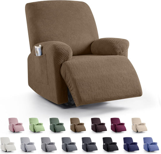 Recliner Covers, Stretch Reclining Chair Covers, Recliner Sofa Slipcovers Stripe Jacquard Recliner Couch V1258-DP02-C-1276