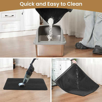 Cat Litter Mat Trapper - 60x45cm Double-Layer Honeycomb Design, Waterproof & Urine-Proof, Traps Litter to V1258-DP02-C-1280