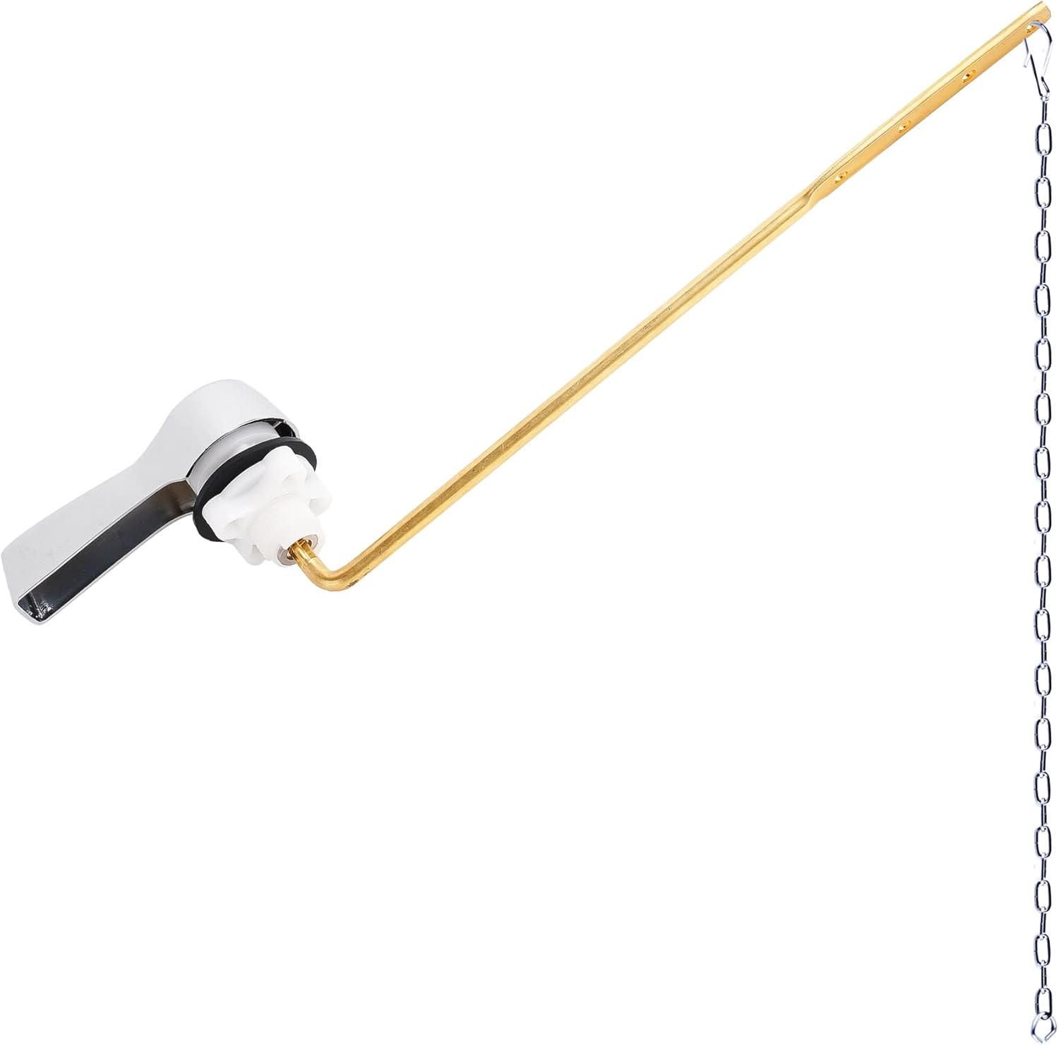 Universal Front Mount Toilet Handle Tank Flush Lever Replacement Handle with Stainless Steel Flapper Chains V1258-DP02-C-1285