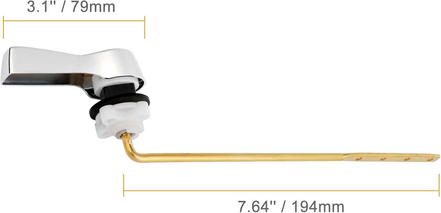 Universal Front Mount Toilet Handle Tank Flush Lever Replacement Handle with Stainless Steel Flapper Chains V1258-DP02-C-1285