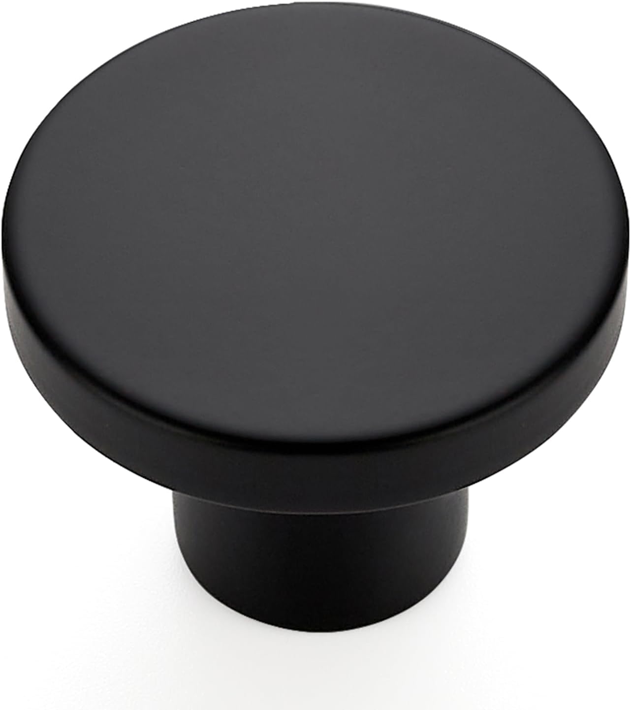 25 Pack Matte Black Round Cabinet Knobs Solid Dresser Knobs Drawer Pulls Black Cupboard Knobs for Modern V1258-DP02-C-1286
