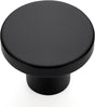 25 Pack Matte Black Round Cabinet Knobs Solid Dresser Knobs Drawer Pulls Black Cupboard Knobs for Modern V1258-DP02-C-1286