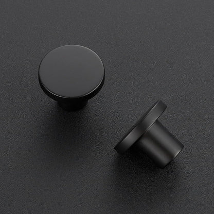 25 Pack Matte Black Round Cabinet Knobs Solid Dresser Knobs Drawer Pulls Black Cupboard Knobs for Modern V1258-DP02-C-1286