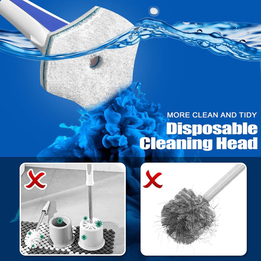 Disposable Toilet Brush with 48PCS Wand Cleaner Refills, Wall Mounted Toilet Bowl Brush Holder Set, Bathroom V1258-DP02-C-1292