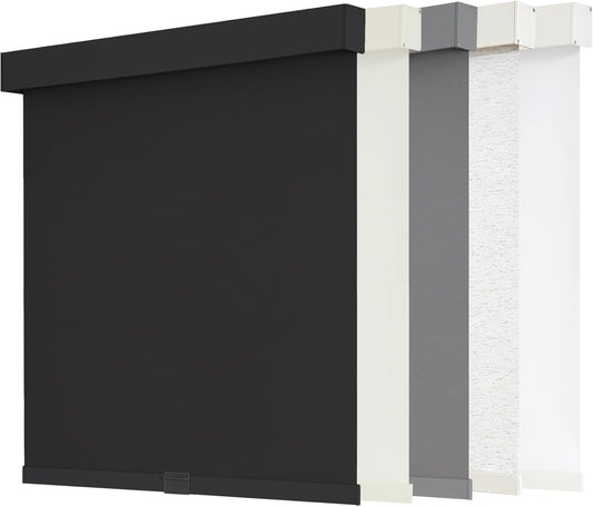 Blackout Roller Shades Cordless Blinds for Windows, Free-Stop Shades with Valance, Thermal Insulated Fabric, V1258-DP02-C-1295