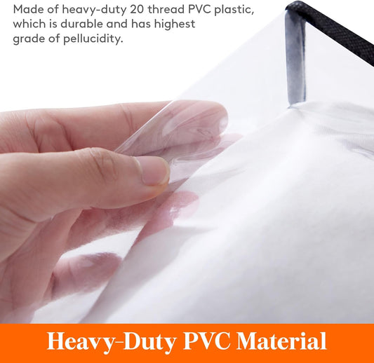 4 Pack Clear Clothes Storage Bags, 40L Plastic Blanket Storage Bags, Vinyl Foldable Moving Bags with Zipper, V1258-DP02-C-1297