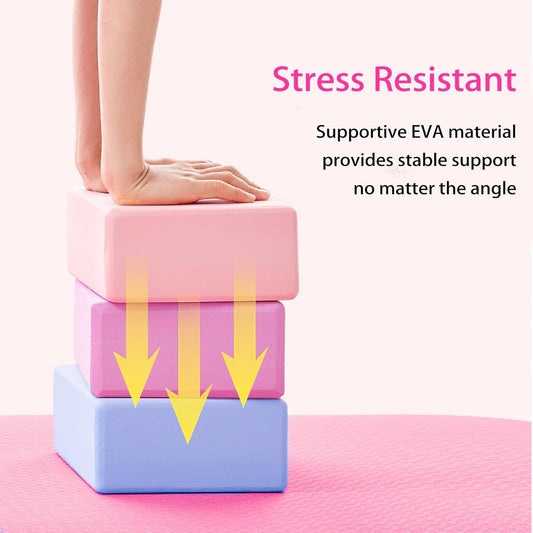 Yoga Block (Set of 2) LxWxH :9"x3"x6" Supportive Latex Free EVA Foam High Density Soft Non-Slip Surface for V1258-DP02-C-1298