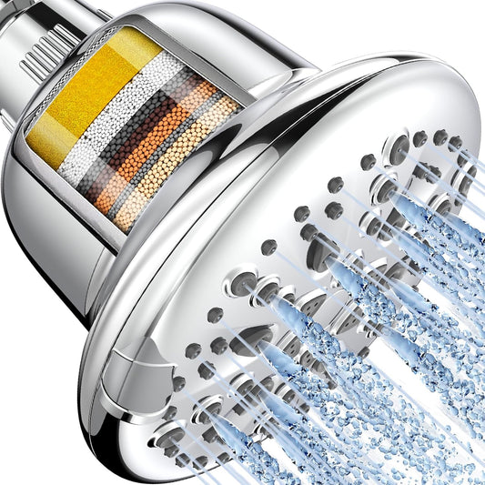Filtered Shower Head, High Pressure 7 Spray Modes Shower Head with Filters, 16 Stage Shower Head Filter for V1258-DP02-C-1299