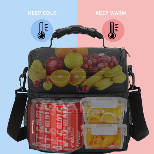 Insulated Lunch Bag Adult Lunch Box Large Tote Double Layer Cooler for Men, Women, with Adjustable V1258-DP02-C-1306