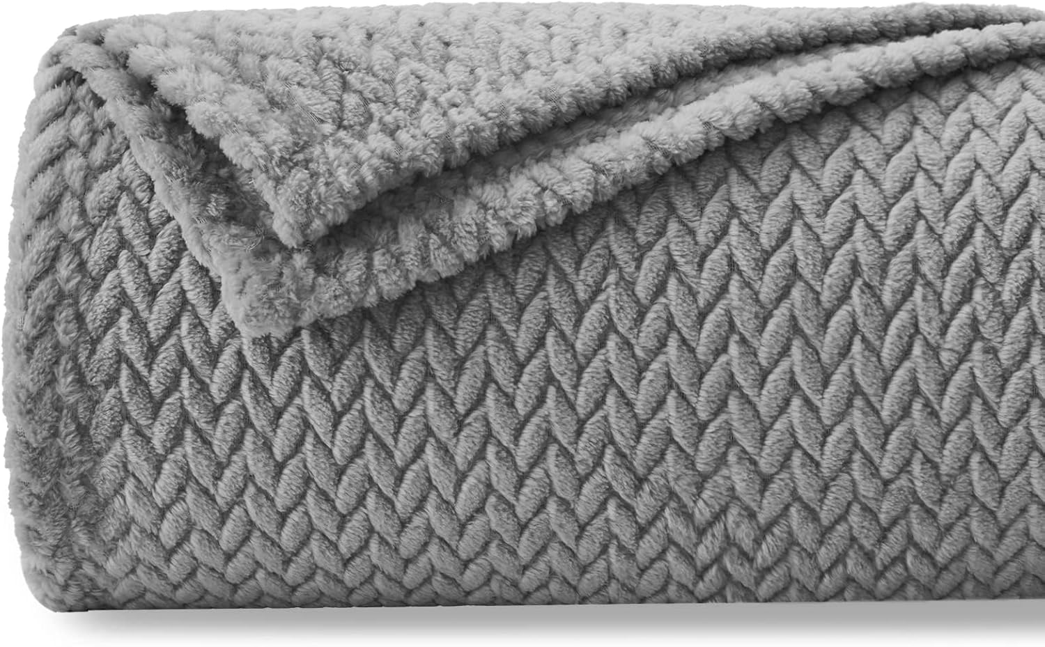 Super Soft Throw Size Blanket Grey Premium Silky Flannel Fleece Leaves Pattern Lightweight Bed Blanket All V1258-DP02-C-1307