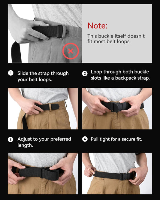 Tactical Belt Men - 1.5" Nylon Stretch Military Mens Belt - Quick Release for Work Heavy Duty V1258-DP02-C-1309