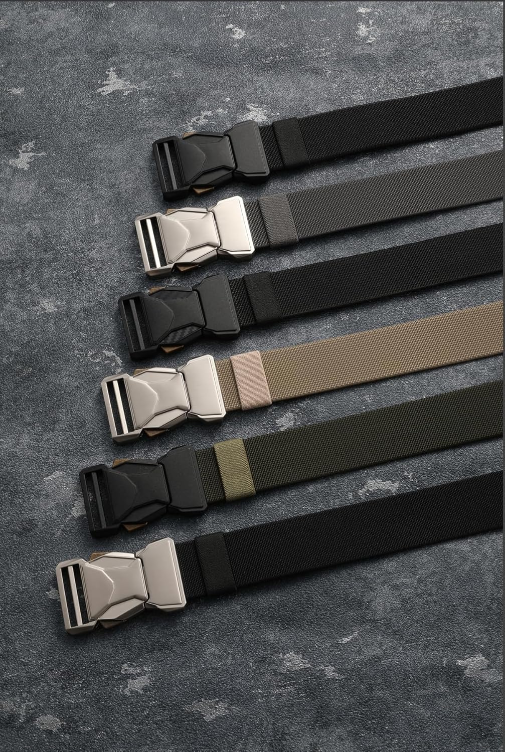 Tactical Belt Men - 1.5" Nylon Stretch Military Mens Belt - Quick Release for Work Heavy Duty V1258-DP02-C-1309