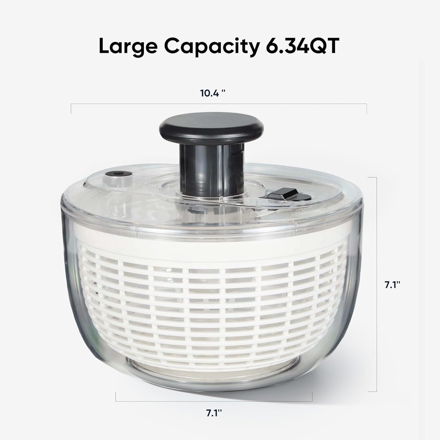 6.4 Qt Salad Spinner Large Lettuce Spinner Plastic Vegetable Fruit Washer, Vegetable Cleaner Salad Cleaner V1258-DP02-C-131