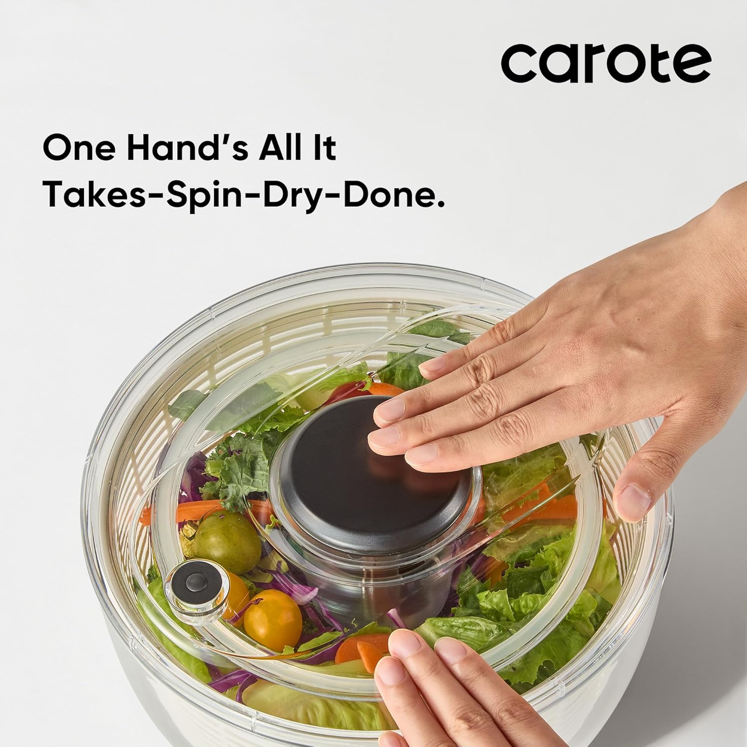 6.4 Qt Salad Spinner Large Lettuce Spinner Plastic Vegetable Fruit Washer, Vegetable Cleaner Salad Cleaner V1258-DP02-C-131