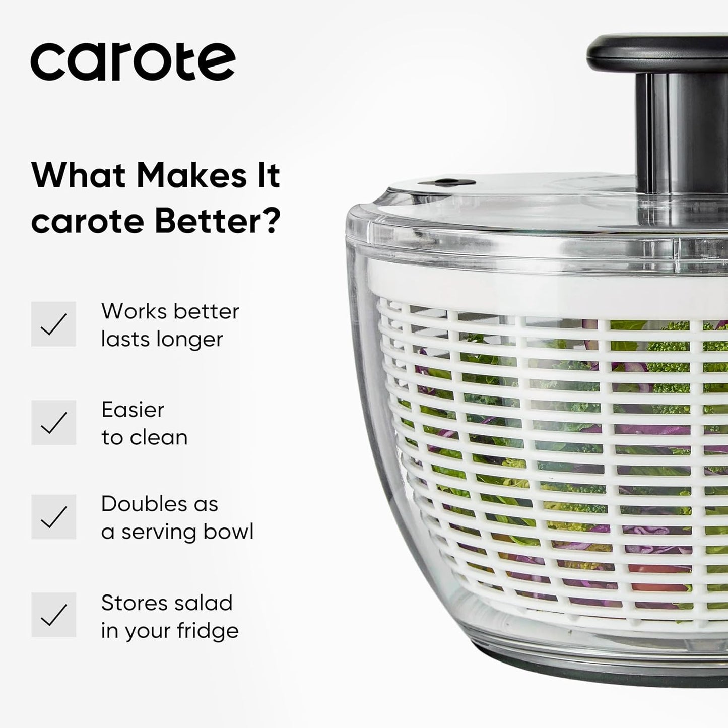 6.4 Qt Salad Spinner Large Lettuce Spinner Plastic Vegetable Fruit Washer, Vegetable Cleaner Salad Cleaner V1258-DP02-C-131