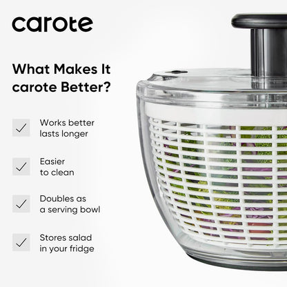 6.4 Qt Salad Spinner Large Lettuce Spinner Plastic Vegetable Fruit Washer, Vegetable Cleaner Salad Cleaner V1258-DP02-C-131
