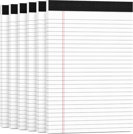 Legal Pads 8.5 x 11 White Note Pads Paper 8-1/2 x 11 Lined Paper Pad 8.5 x 11 White Legal Pad 6 Pack Notepads V1258-DP02-C-1310