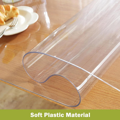 Clear Table Protector, 1.5mm Thick 24 x 48 Inch Desk Protector Mat Clear, Waterproof Plastic Table Cover, V1258-DP02-C-1313