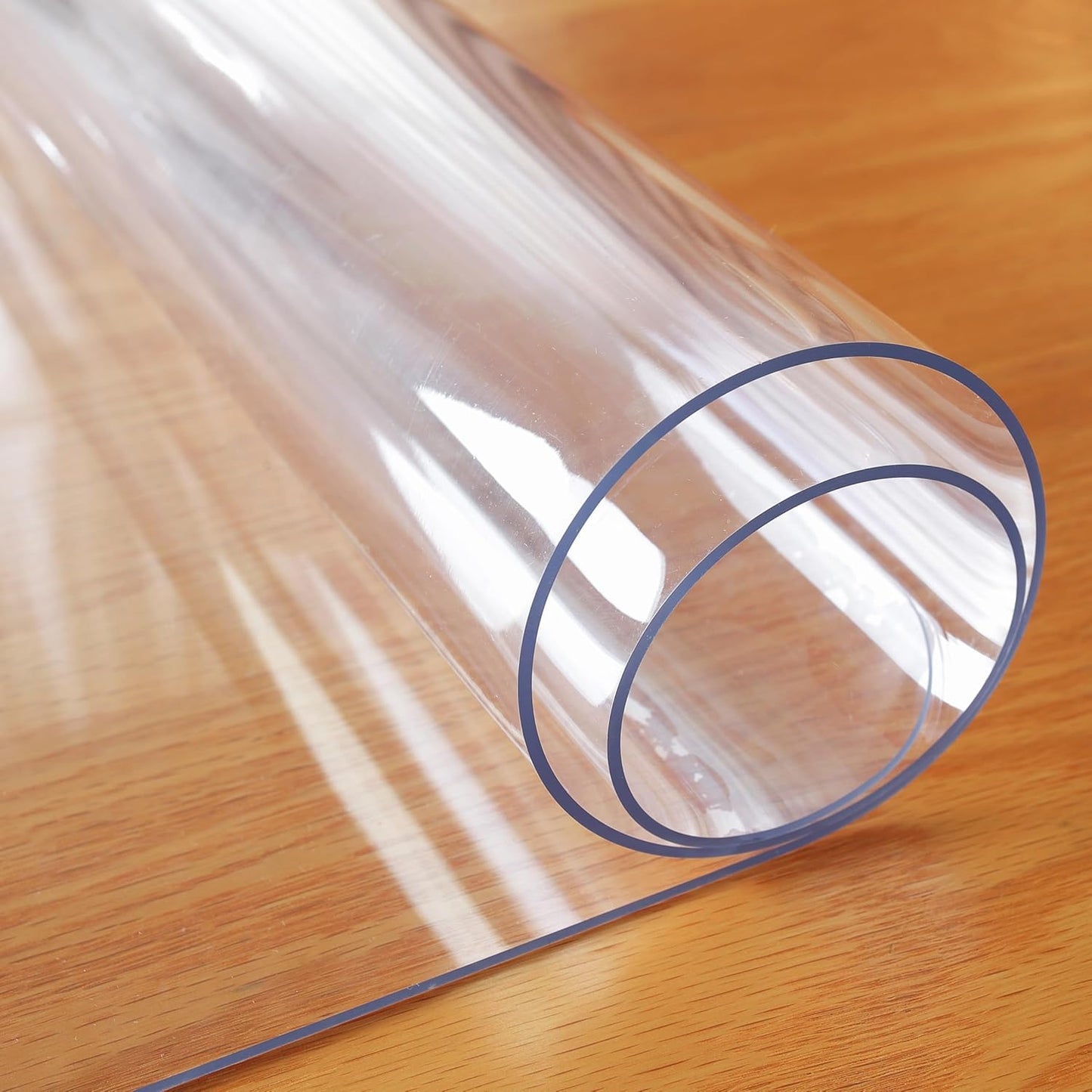 Clear Table Protector, 1.5mm Thick 24 x 48 Inch Desk Protector Mat Clear, Waterproof Plastic Table Cover, V1258-DP02-C-1313