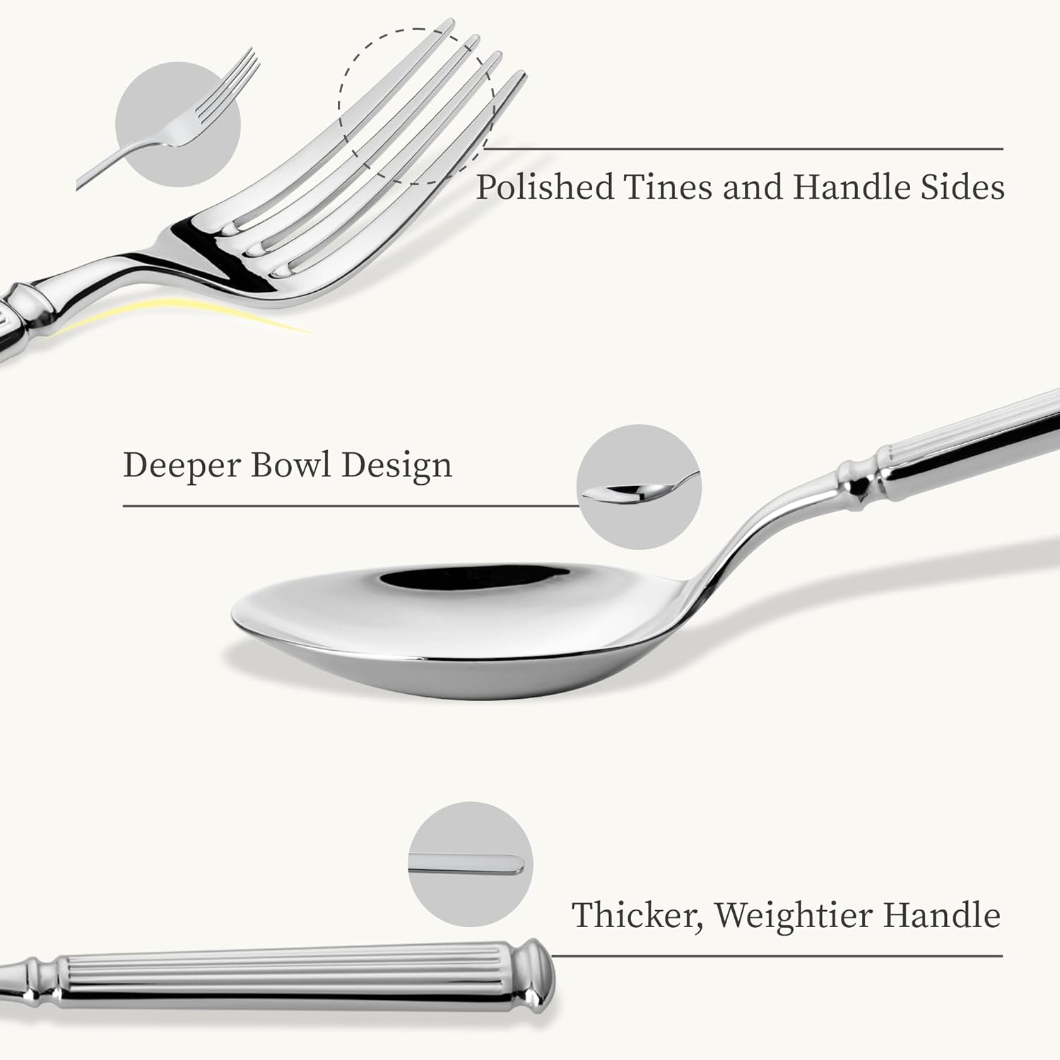 20 Pieces Silverware Set, Premium 18/10 Stainless Steel Flatware Set, Luxury Cutlery Set for 4, Dishwasher V1258-DP02-C-132