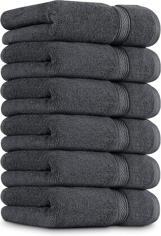 6 Pack Premium Hand Towels, 16 by 28 inches, 100% Ring Spun Cotton, Soft and Absorbent 600 GSM Towels for V1258-DP02-C-1320