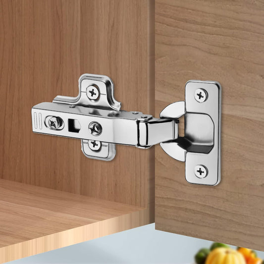 10 PCS Full Overlay Soft Close Hinges, CLIP ON Plate for Easy Installation, 105 Degree, Silent Hydraulic, V1258-DP02-C-1321