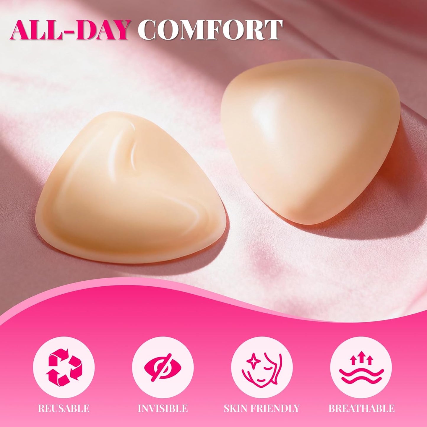 Double Sided Sticky Bra Ultra Boost Inserts Pads Reusable Push Up Lift Self Adhesive Bra Pads for Bikini V1258-DP02-C-1325