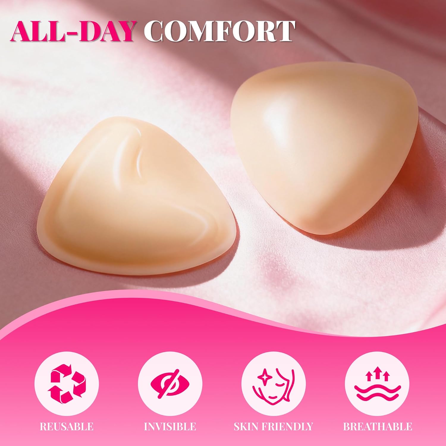 Double Sided Sticky Bra Ultra Boost Inserts Pads Reusable Push Up Lift Self Adhesive Bra Pads for Bikini V1258-DP02-C-1325