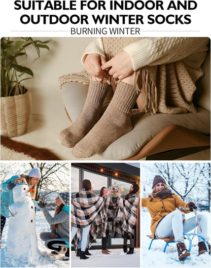 Womens Winter Boots Socks Warm Thick Gift for Women Thermal Full Cushioned Crew Socks 3 Pairs V1258-DP02-C-1326