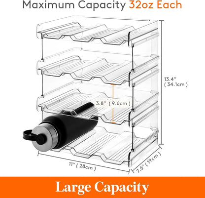 Stackable Water Bottle Organizer for Cabinet, Freezer, Pantry - Plastic Cup Holder, Wine Racks for Kitchen V1258-DP02-C-1329
