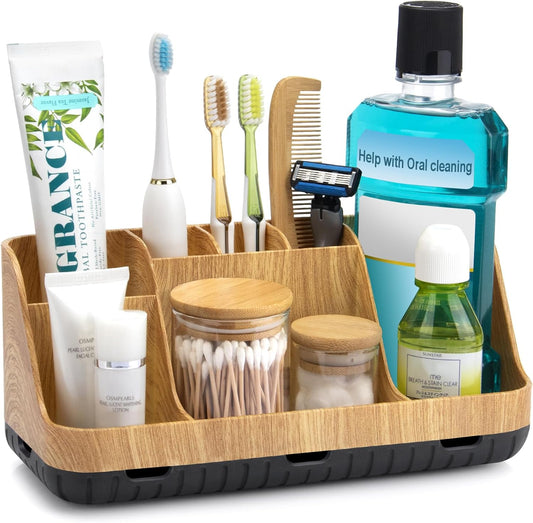 Bathroom Organizers Countertop - Detachable 7 Slots Kids Electric Toothbrush and Toothpaste Holde Drainage V1258-DP02-C-1333