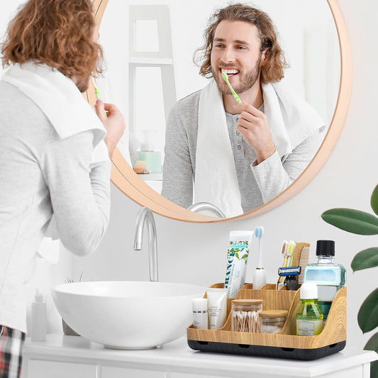 Bathroom Organizers Countertop - Detachable 7 Slots Kids Electric Toothbrush and Toothpaste Holde Drainage V1258-DP02-C-1333