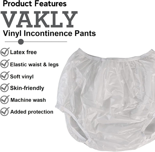 Adult Vinyl Waterproof Pull-On Diaper Cover Incontinence Pants - Oversized Underwear Protection with Added V1258-DP02-C-1334