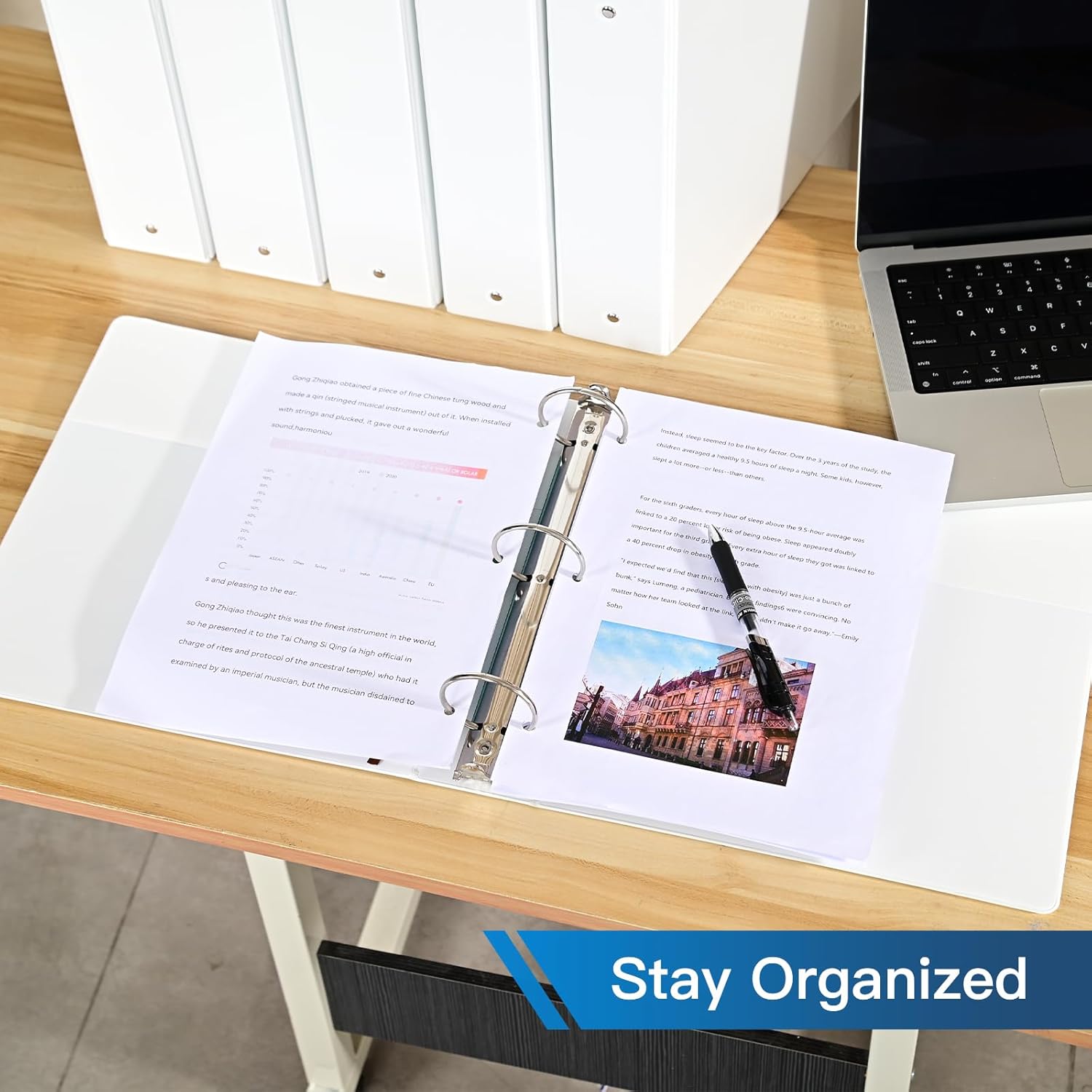 2-inch 3 Ring Binder with 2 Interior Pockets, Heavy Duty 2'' Binders Holds US Letter Size 8.5'' x 11'' Paper V1258-DP02-C-1342