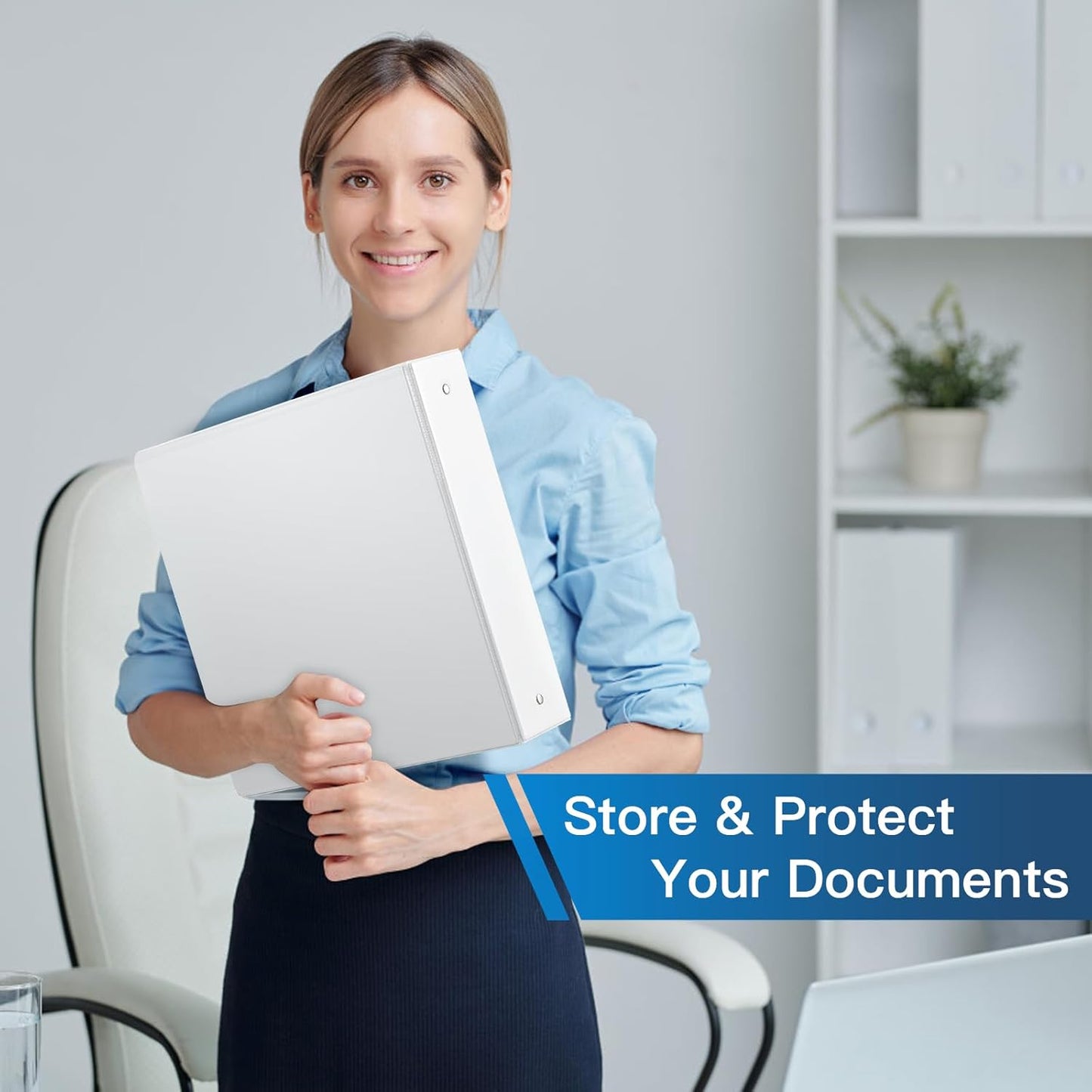 2-inch 3 Ring Binder with 2 Interior Pockets, Heavy Duty 2'' Binders Holds US Letter Size 8.5'' x 11'' Paper V1258-DP02-C-1342