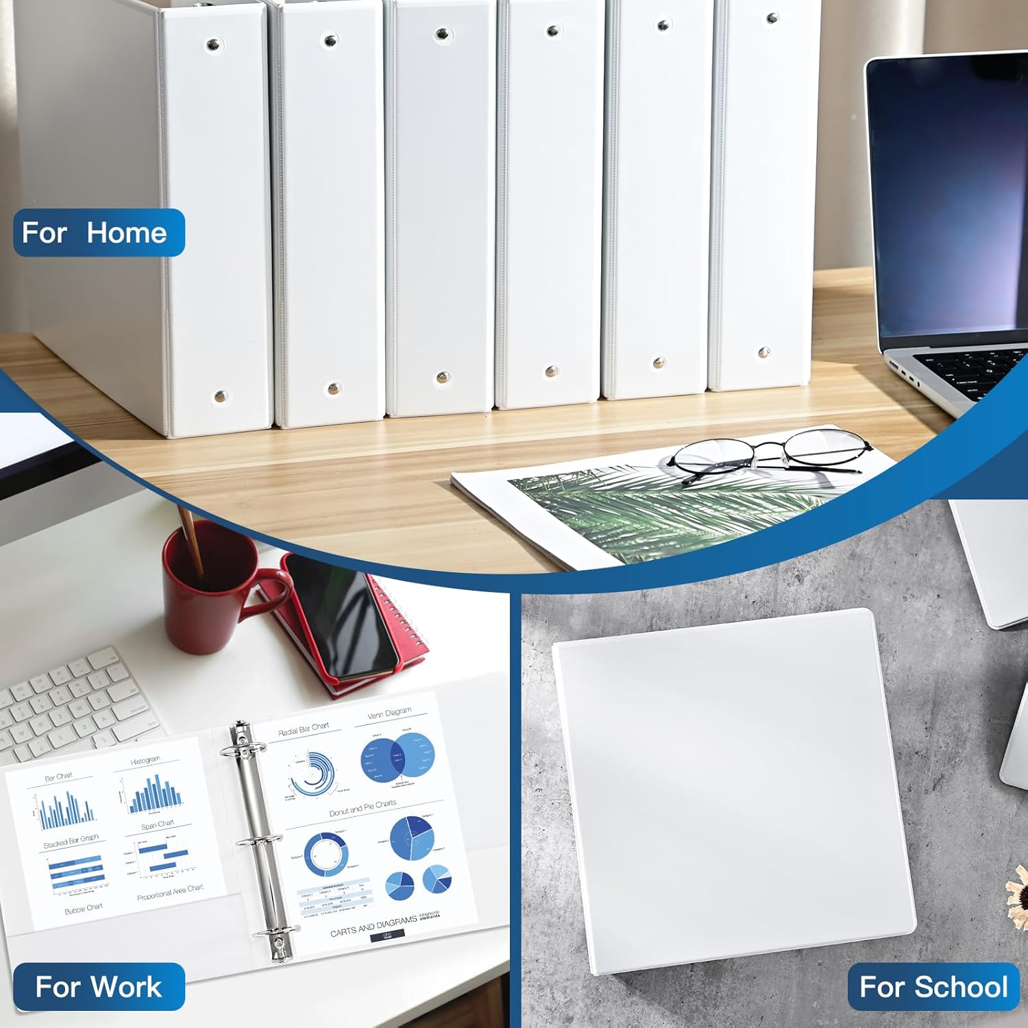 2-inch 3 Ring Binder with 2 Interior Pockets, Heavy Duty 2'' Binders Holds US Letter Size 8.5'' x 11'' Paper V1258-DP02-C-1342