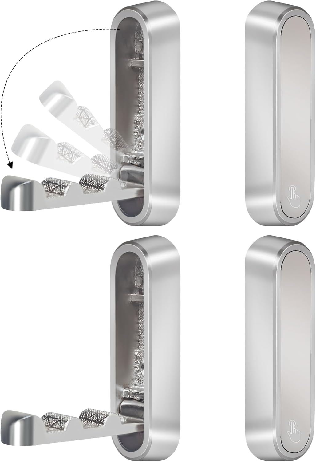 4PCS Foldable Wall Hooks, Heavy Duty Zinc Alloy Folding Wall Hooks, Folding Coat Hooks Wall Mount Bathroom V1258-DP02-C-1344