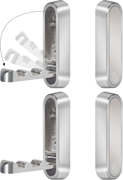 4PCS Foldable Wall Hooks, Heavy Duty Zinc Alloy Folding Wall Hooks, Folding Coat Hooks Wall Mount Bathroom V1258-DP02-C-1344