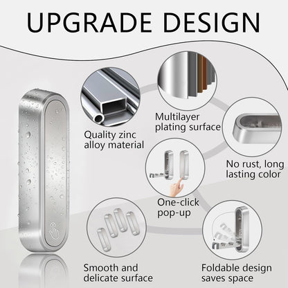 4PCS Foldable Wall Hooks, Heavy Duty Zinc Alloy Folding Wall Hooks, Folding Coat Hooks Wall Mount Bathroom V1258-DP02-C-1344