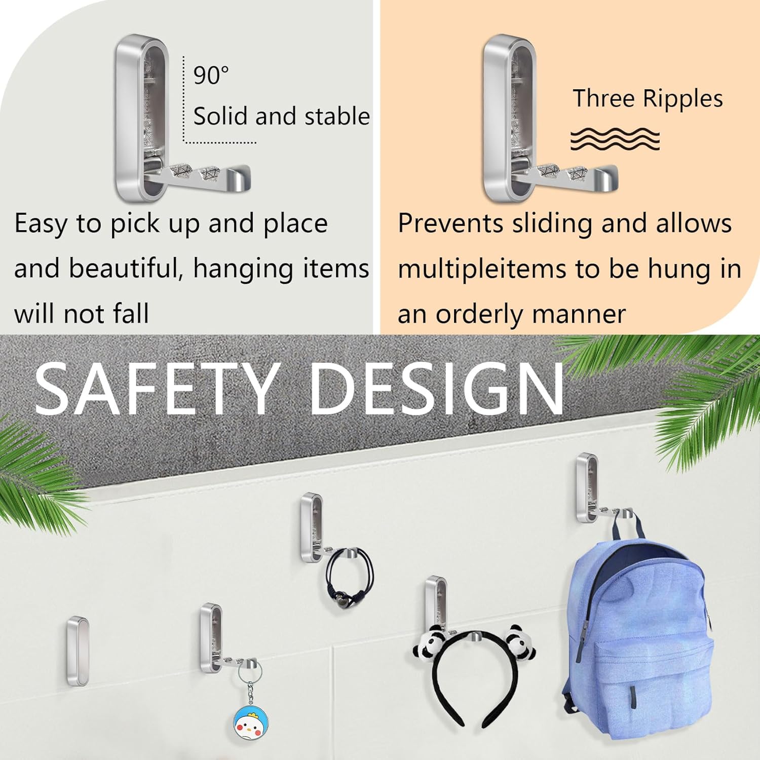 4PCS Foldable Wall Hooks, Heavy Duty Zinc Alloy Folding Wall Hooks, Folding Coat Hooks Wall Mount Bathroom V1258-DP02-C-1344